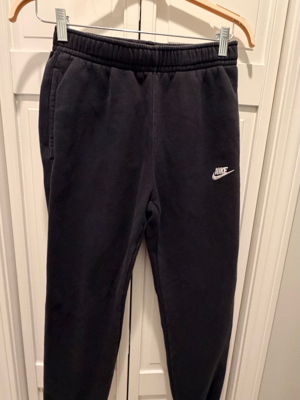 Nike Black Fleece Joggers with White Swoosh